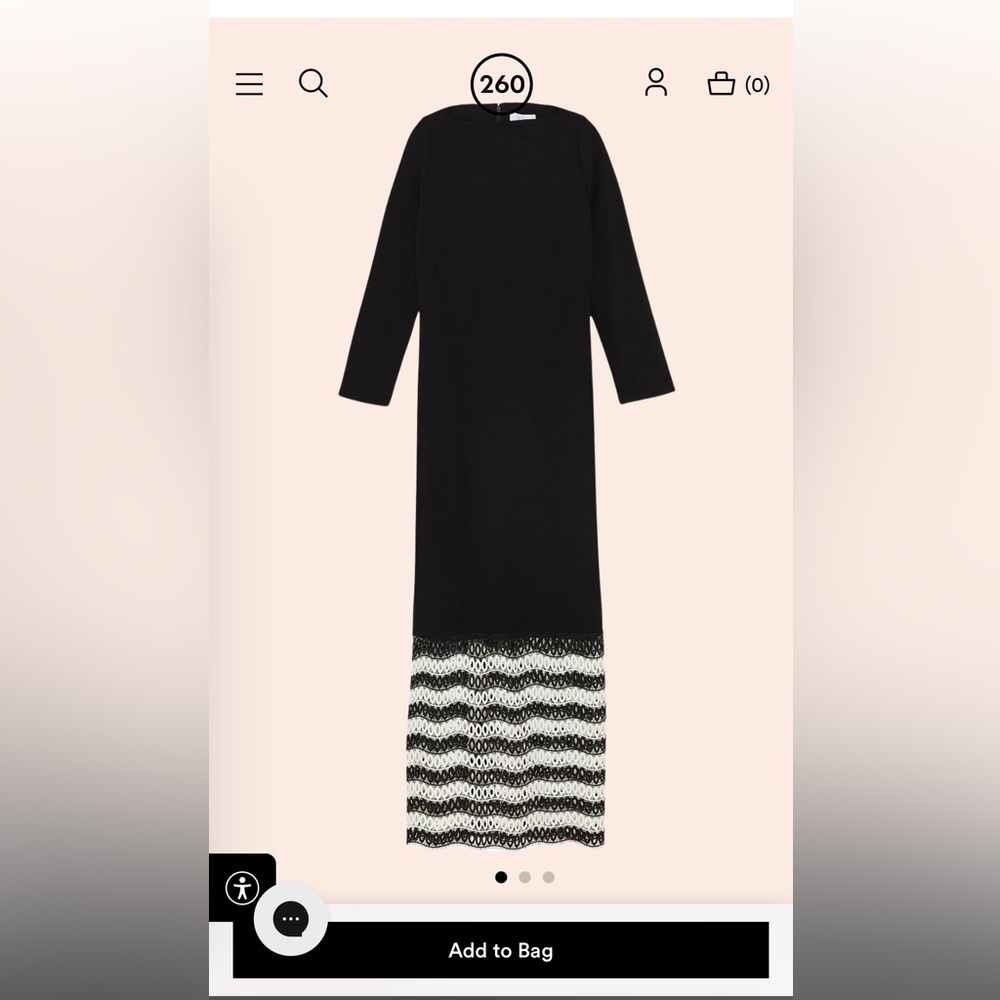 PEARL- Black Ponte Lace Details Dress - Size 4